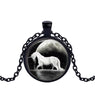 Cute Horse Black Pendant Necklace