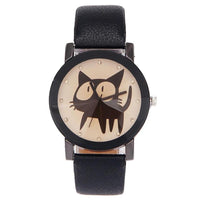 Cat  Leather Quartz Wrist Watch - sparklingselections