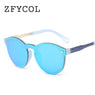 Rimless Vintage Round Mirror Sunglasses for Women