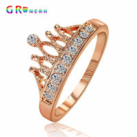 Gold-Color Princess Crown Zircon Wedding Ring For Women - sparklingselections