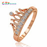 Gold-Color Princess Crown Zircon Wedding Ring For Women