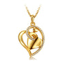 Gold Color Heart Love Pendant Necklace