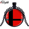 Smash Bros Ball Red and Black Pendant Necklace