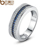 Finger Ring with Blue and Clear AAA Zircon