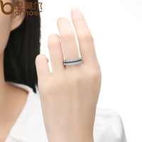 Finger Ring with Blue and Clear AAA Zircon