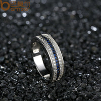 Finger Ring with Blue and Clear AAA Zircon