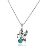 Silver Color Butterfly Shaped with Stone Ball Pendant Necklace for Women