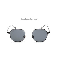 Metal Small Frame Polygon Clear Square Sunglasses for Women