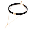 Black Leather Velvet Tassel Statement Charm for  Women