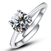 Fashion Silver Color CZ Crystal Wedding Rings For Women - sparklingselections