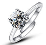 Fashion Silver Color CZ Crystal Wedding Rings For Women