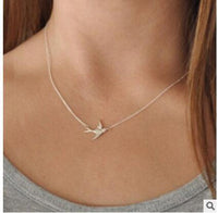 Simple Gold Chain Charm Bird Necklace - sparklingselections