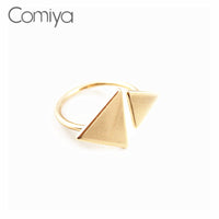Assasins Creed Copper Double Triangle Open Finger Rings for Women