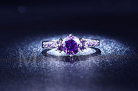 Purple Amethyst CZ Diamond Jewelry Engagement Ring (MSR199)
