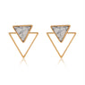 Hollow Geometric Triangle Round Stud Earring for Women