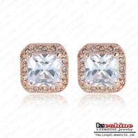Sparkling Square Stud Earring Gold/Silver Color