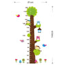 Owls Monkey Birds Flower Tree Growth Chart Wall Sticker For Kids