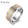 3 color lines Stainless Steel Rings For Women