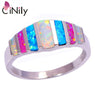 Fire Opal Silver Plated Rings for Women