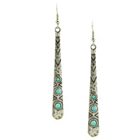 Vintage Blue Stone Bar Dangle Earring for Women