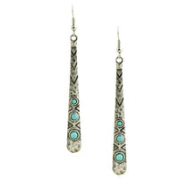 Vintage Blue Stone Bar Dangle Earring for Women