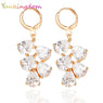 Bowknot style White Zircon Crystal Earrings For Women