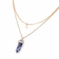 Bullet Shaped Natural Stone Pendants Necklaces For Women