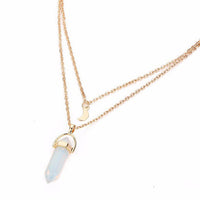 Bullet Shaped Natural Stone Pendants Necklaces For Women