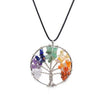 Tree of Life 7 Chakra Stone Beads Natural Pendant Necklace for Women