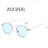 Metal Small Frame Polygon Clear Square Sunglasses for Women