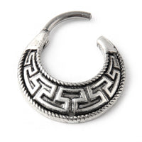 Maze Tribal Fan Round Surgical Steel Septum Clicker Pierced Nose Ring