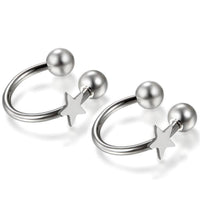 Silver Stainless Steel Star Piercing Nose Ring - sparklingselections