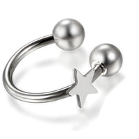 Silver Stainless Steel Star Piercing Nose Ring - sparklingselections