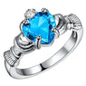 Silver Plated Blue Crystal Rings (PJ166)