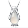 new stylish Penguin shape Sliver Charms Opal Necklace