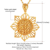 Sun Flower Pendant Necklace - sparklingselections