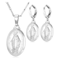 new Mary Necklace & Earrings Set Christmas Gift For Women - sparklingselections