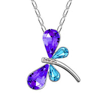 Austrian Crystal dragonfly butterfly Pendant Necklace for Women