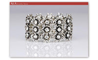 Flowers Charms Black Zinc Plated Bracelets - sparklingselections