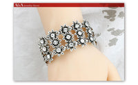 Flowers Charms Black Zinc Plated Bracelets - sparklingselections