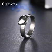 Lovely Heart Shinning Stainless Steel Rings For Women - sparklingselections