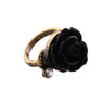 Retro Rose Flower Shaped Imitation Rhinestones Inlaid Ring for Women