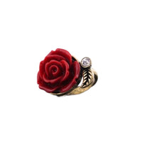 Retro Rose Flower Shaped Imitation Rhinestones Inlaid Ring for Women