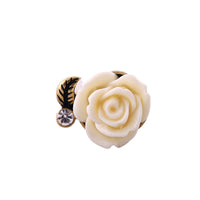 Retro Rose Flower Shaped Imitation Rhinestones Inlaid Ring for Women