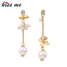Simulated Pearls Long Earrings for Women