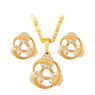 New Stylish Women Zircon Beads With Gold Color Necklace Earrings Jewelry Sets For Girls, Gifts Accessory