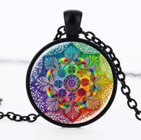 Handmade Om Symbol Buddhism Mandala Pendant Necklace