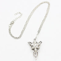 Zircon Silver Plated Evenstar Arwen Pendant Necklace for Women