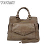 Khaki Pu Leather Women Handbags