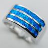 Blue Opal Sterling Silver Ring Size 6 7 8 9 10